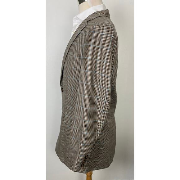 Men Brooks Brothers Madison houndstooth plaid 2-button wool blazer jacket, 41R - Picture 3 of 7